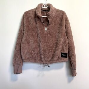 Calvin Klein Cropped Three Quarter Zip Fleece